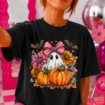 Fall Ghost Pumpkin Bow DTF Transfer DTF Heat Press Transfer from Sweet Tee Transfers