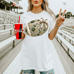Green and Gold Floral Football DTF Transfer – Coquette DTF Heat Press Transfer from Sweet Tee Transfers
