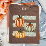 Fall Pumpkins Polkadot Stripes DTF Transfer DTF Heat Press Transfer from Sweet Tee Transfers