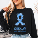 Diabetes Awareness Month Ribbon DTF Transfer DTF Heat Press Transfer from Sweet Tee Transfers