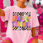 Spooky Teacher Checkered DTF Transfer DTF Heat Press Transfer from Sweet Tee Transfers