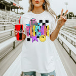 Mustangs School Mascot DTF Transfer – Checkered Design DTF Heat Press Transfer from Sweet Tee Transfers
