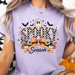 Spooky Season Ghost Check Bow DTF Transfer DTF Heat Press Transfer from Sweet Tee Transfers