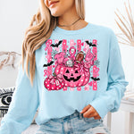 Pink Pumpkin Striped Football DTF Transfer DTF Heat Press Transfer from Sweet Tee Transfers
