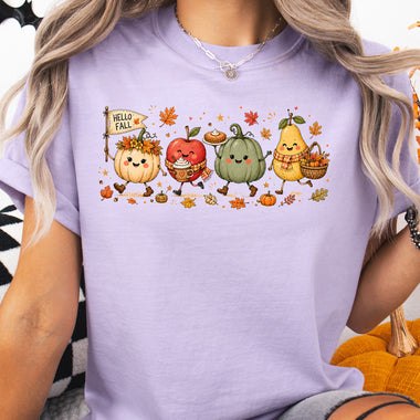 Hello Fall Veggie Parade DTF Transfer DTF Heat Press Transfer from Sweet Tee Transfers