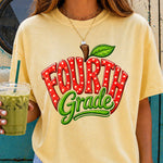 Apple Fourth Grade DTF Transfer DTF Heat Press Transfer from Sweet Tee Transfers