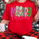 Merry Christmas Bright Colors DTF Transfer DTF Heat Press Transfer from Sweet Tee Transfers
