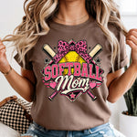 Softball Mom Pink Cheetah Bow DTF Transfer DTF Heat Press Transfer from Sweet Tee Transfers