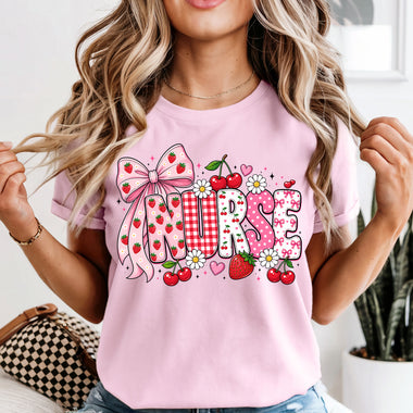 Nurse Strawberry DTF Transfer DTF Heat Press Transfer from Sweet Tee Transfers