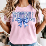 Football Blue Bow DTF Transfer DTF Heat Press Transfer from Sweet Tee Transfers