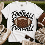 Football Stacked Checkered Football DTF Transfer DTF Heat Press Transfer from Sweet Tee Transfers