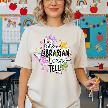 She's a Librarian I Can Tell DTF Transfer DTF Heat Press Transfer from Sweet Tee Transfers