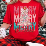 Merry Christmas Floral Tree DTF Transfer DTF Heat Press Transfer from Sweet Tee Transfers