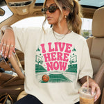 I Live Here Now Basketball Pink DTF Transfer DTF Heat Press Transfer from Sweet Tee Transfers