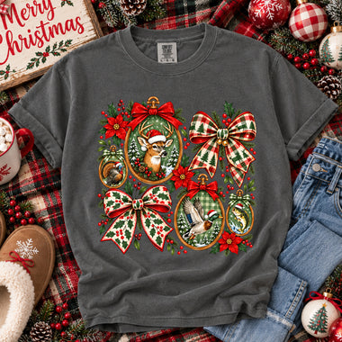 Christmas Hunting Cameo Ornaments DTF Transfer DTF Heat Press Transfer from Sweet Tee Transfers