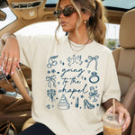 Going to the Chapel Doodle Blue DTF Transfer DTF Heat Press Transfer from Sweet Tee Transfers