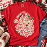 Retro Lace Christmas Santa DTF Transfer DTF Heat Press Transfer from Sweet Tee Transfers