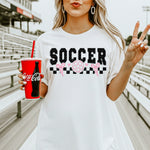 Soccer Pink Checkered DTF Transfer DTF Heat Press Transfer from Sweet Tee Transfers