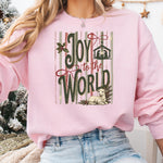Joy to the World Striped DTF Transfer DTF Heat Press Transfer from Sweet Tee Transfers