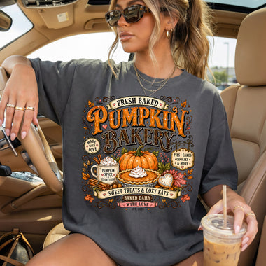 Pumpkin Bakery Fresh Baked Sweet Treats DTF Transfer DTF Heat Press Transfer from Sweet Tee Transfers