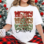 Merry Merry Merry Christmas Faux Yarn DTF Transfer DTF Heat Press Transfer from Sweet Tee Transfers
