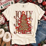 Retro Jolly Christmas Tree Faux Ripped Leopard DTF Transfer DTF Heat Press Transfer from Sweet Tee Transfers