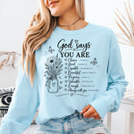 God Says You Are DTF Transfer DTF Heat Press Transfer from Sweet Tee Transfers