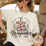 Waymaker Floral Cross Faith DTF Transfer DTF Heat Press Transfer from Sweet Tee Transfers