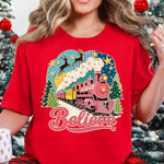 Believe Pink Train DTF Transfer DTF Heat Press Transfer from Sweet Tee Transfers