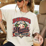 Diamonds Are a Mom's Best Friend Baseball DTF Transfer DTF Heat Press Transfer from Sweet Tee Transfers