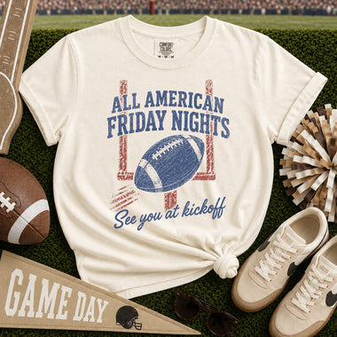 All American Friday Nights Kickoff DTF Transfer DTF Heat Press Transfer from Sweet Tee Transfers