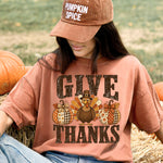 Give Thanks Turkey Pumpkins DTF Transfer DTF Heat Press Transfer from Sweet Tee Transfers