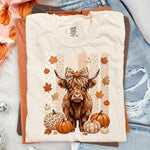 Fall Highland Cow Striped DTF Transfer DTF Heat Press Transfer from Sweet Tee Transfers