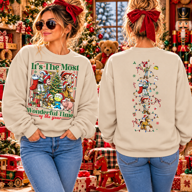 It's the Most Wonderful Time of the Year Christmas Toys Front and Back DTF Transfer DTF Heat Press Transfer from Sweet Tee Transfers
