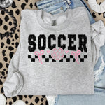 Soccer Pink Checkered DTF Transfer DTF Heat Press Transfer from Sweet Tee Transfers