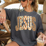 Retro Jesus Leopard DTF Transfer DTF Heat Press Transfer from Sweet Tee Transfers