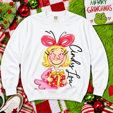 Cindy Lou Crop Oversized DTF Transfer DTF Heat Press Transfer from Sweet Tee Transfers