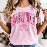 Survivor with Bow DTF Transfer DTF Heat Press Transfer from Sweet Tee Transfers