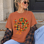 Faux Embroidered Plaid Turkey DTF Transfer DTF Heat Press Transfer from Sweet Tee Transfers