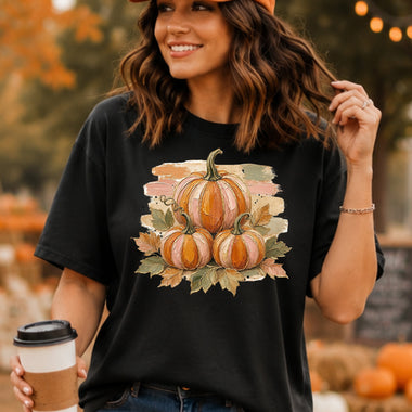 Striped Autumn Pumpkin Patch DTF Transfer DTF Heat Press Transfer from Sweet Tee Transfers