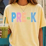 Back to School Pastel Bold Letters Pre-K DTF Transfer DTF Heat Press Transfer from Sweet Tee Transfers