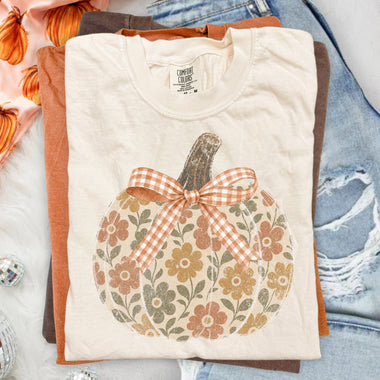 Bow Pumpkin Floral DTF Transfer DTF Heat Press Transfer from Sweet Tee Transfers