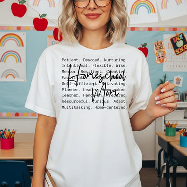 Homeschool Mom Typography DTF Transfer DTF Heat Press Transfer from Sweet Tee Transfers