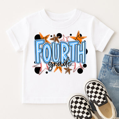 Blue Fourth Grade Sports DTF Transfer DTF Heat Press Transfer from Sweet Tee Transfers