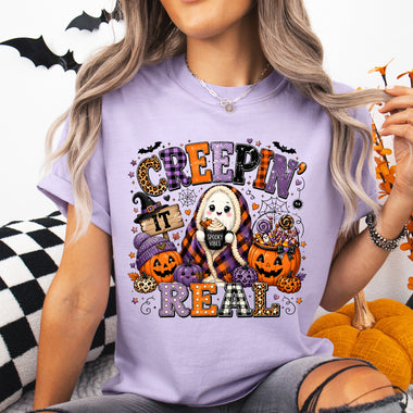 Creepin' It Real Halloween Ghost DTF Transfer DTF Heat Press Transfer from Sweet Tee Transfers