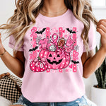 Pink Pumpkin Striped Football DTF Transfer DTF Heat Press Transfer from Sweet Tee Transfers