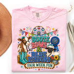 Boots, Bows and Blue Ribbons Fair Week Fun DTF Transfer DTF Heat Press Transfer from Sweet Tee Transfers