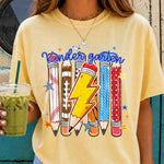 Kindergarten Pencil Lightning Bolt DTF Transfer DTF Heat Press Transfer from Sweet Tee Transfers
