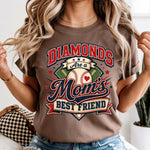Diamonds Are a Mom's Best Friend Baseball DTF Transfer DTF Heat Press Transfer from Sweet Tee Transfers
