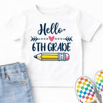 Hello Sixth Grade Pencil DTF Transfer DTF Heat Press Transfer from Sweet Tee Transfers